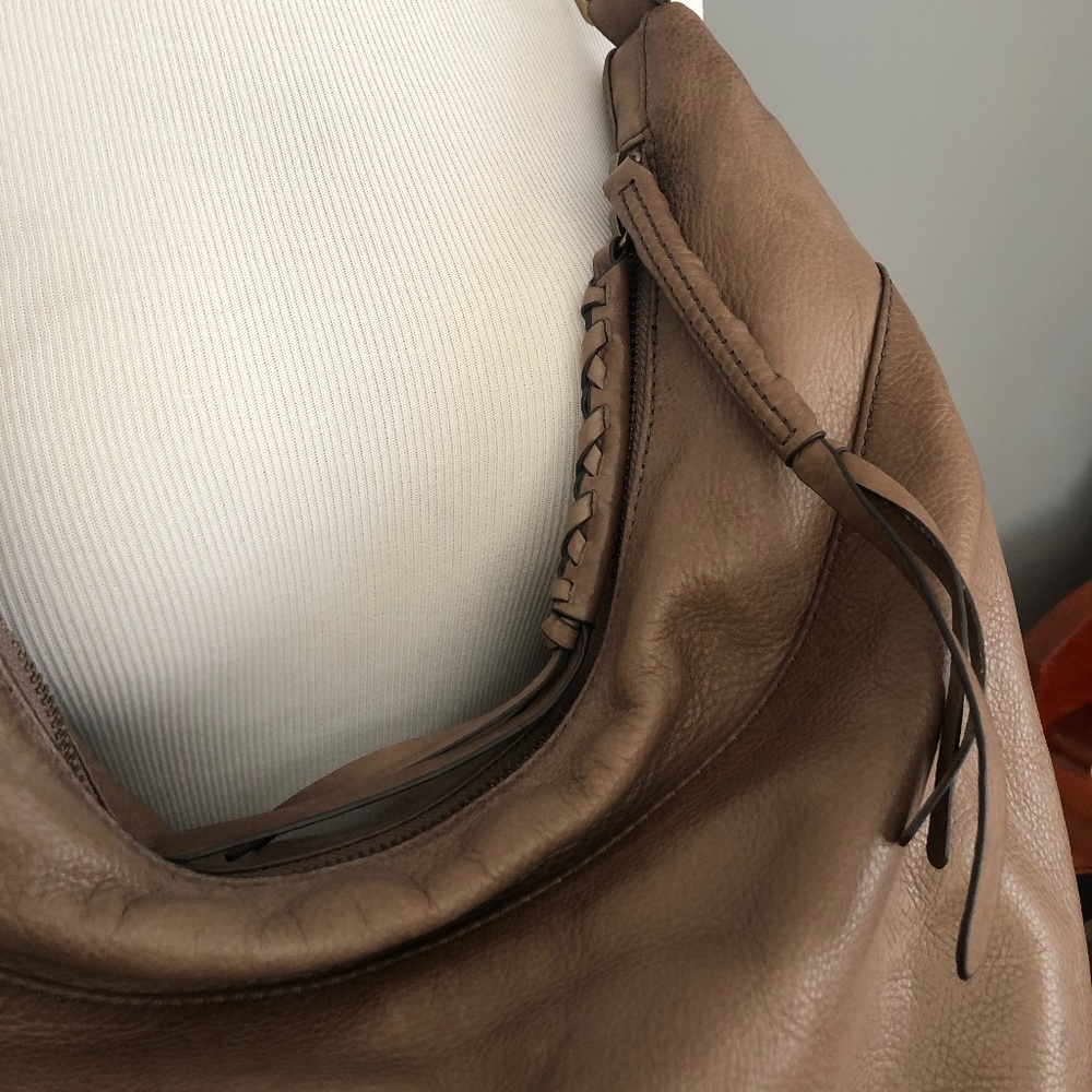 Frye Veronica Hobo leather shoulder bag, grey/brown - Picture 3 of 12